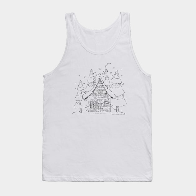Snowy Lodge and some Trees Tank Top by PrintablesPassions